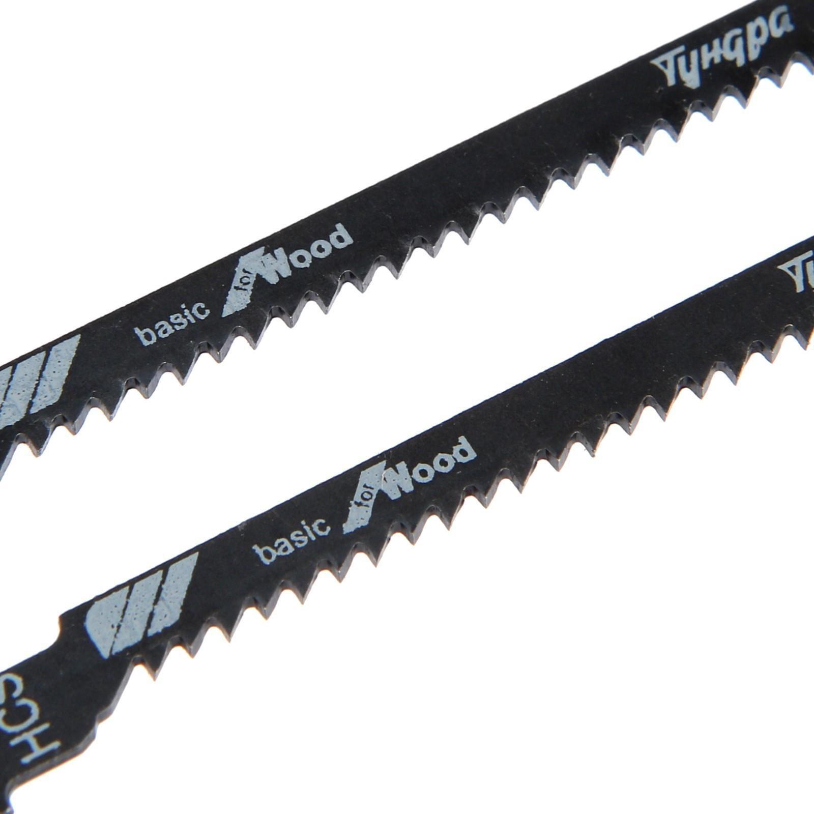 Пилки для лобзиков ТУНДРА, по дереву, фигурный рез, HCS, 50/75 х 2 мм, 2 шт.