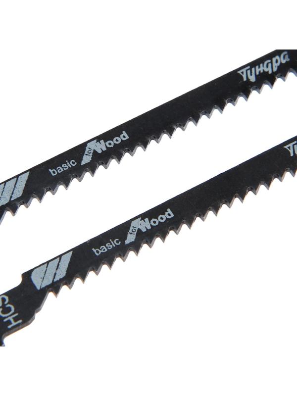 Пилки для лобзиков ТУНДРА, по дереву, фигурный рез, HCS, 50/75 х 2 мм, 2 шт.