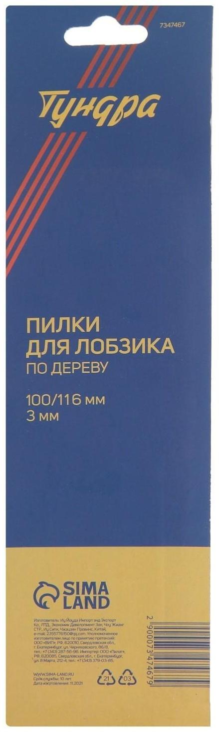 Пилки для лобзиков ТУНДРА, по дереву, прямой грубый рез, HCS, 100/125 х 3 мм, 2 шт.