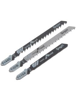 Универсальный набор пилок для лобзиков ТУНДРА, по дереву, 3 шт.