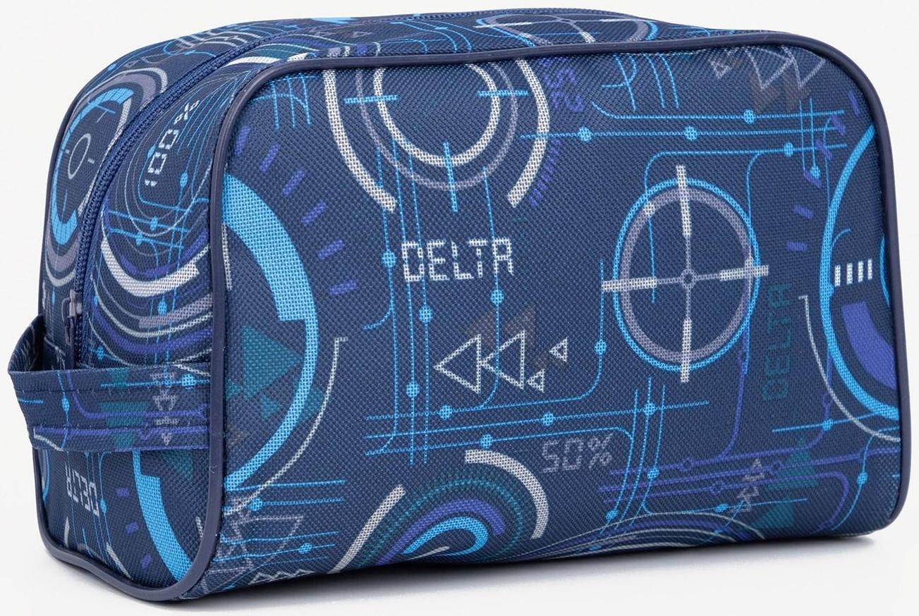 Косметичка на молнии, с подкладом, цвет синий