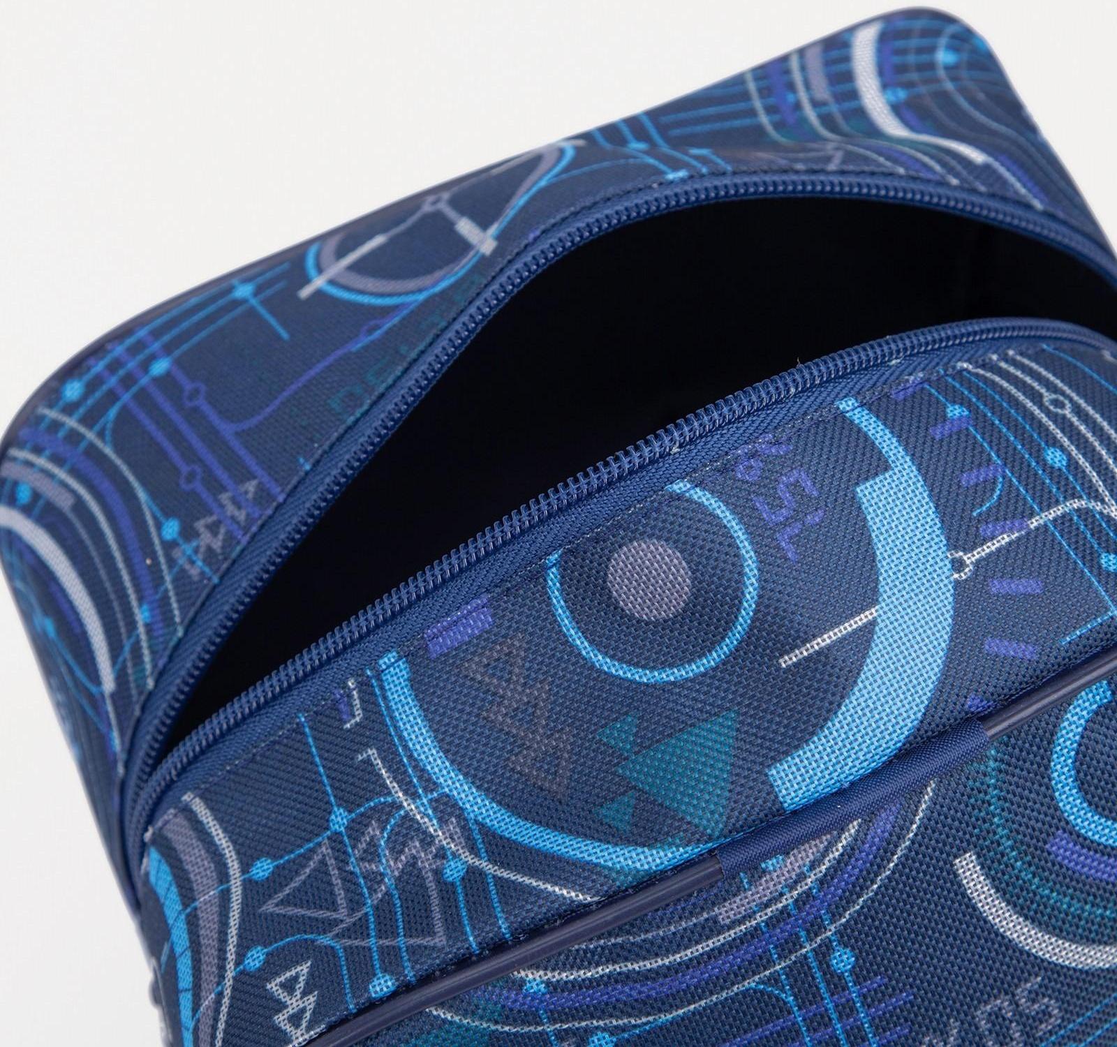 Косметичка на молнии, с подкладом, цвет синий