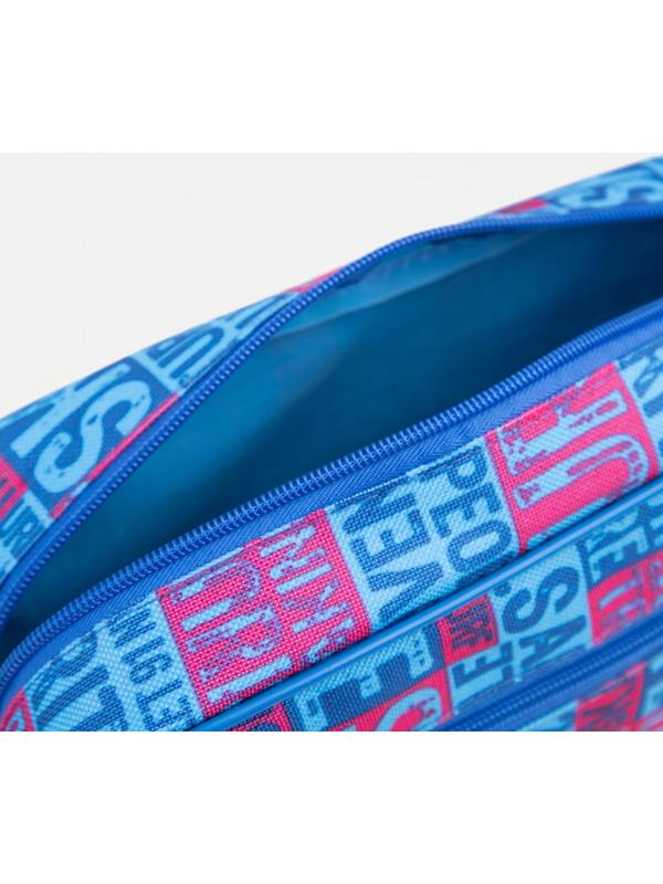 Косметичка на молнии, с подкладом, наружный карман, цвет синий