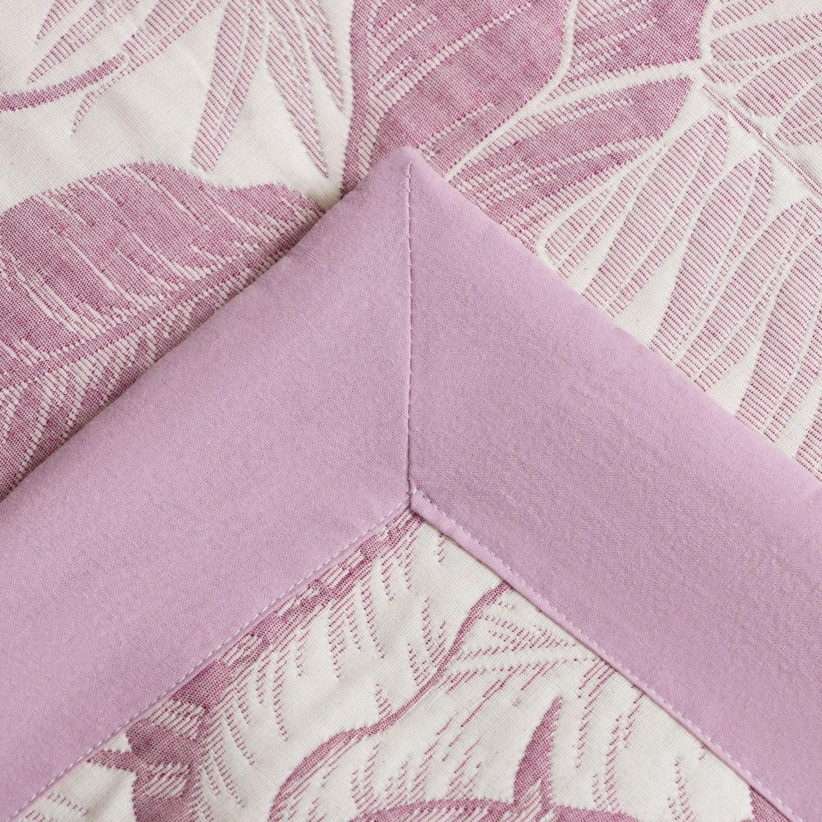 Покрывало хлопковое Этель «Перья» 180х240±5 см, цвет фиолетовый, 100%хлопок, 300гр/м2