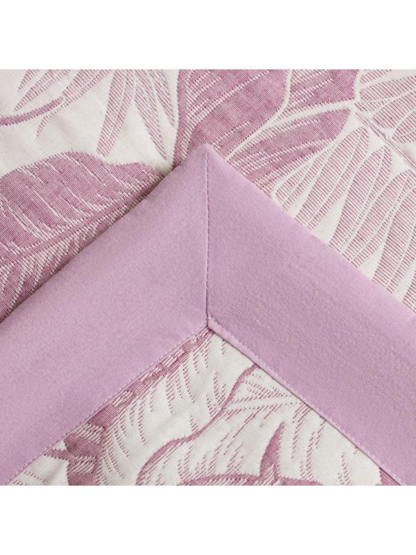 Покрывало хлопковое Этель «Перья» 180х240±5 см, цвет фиолетовый, 100%хлопок, 300гр/м2