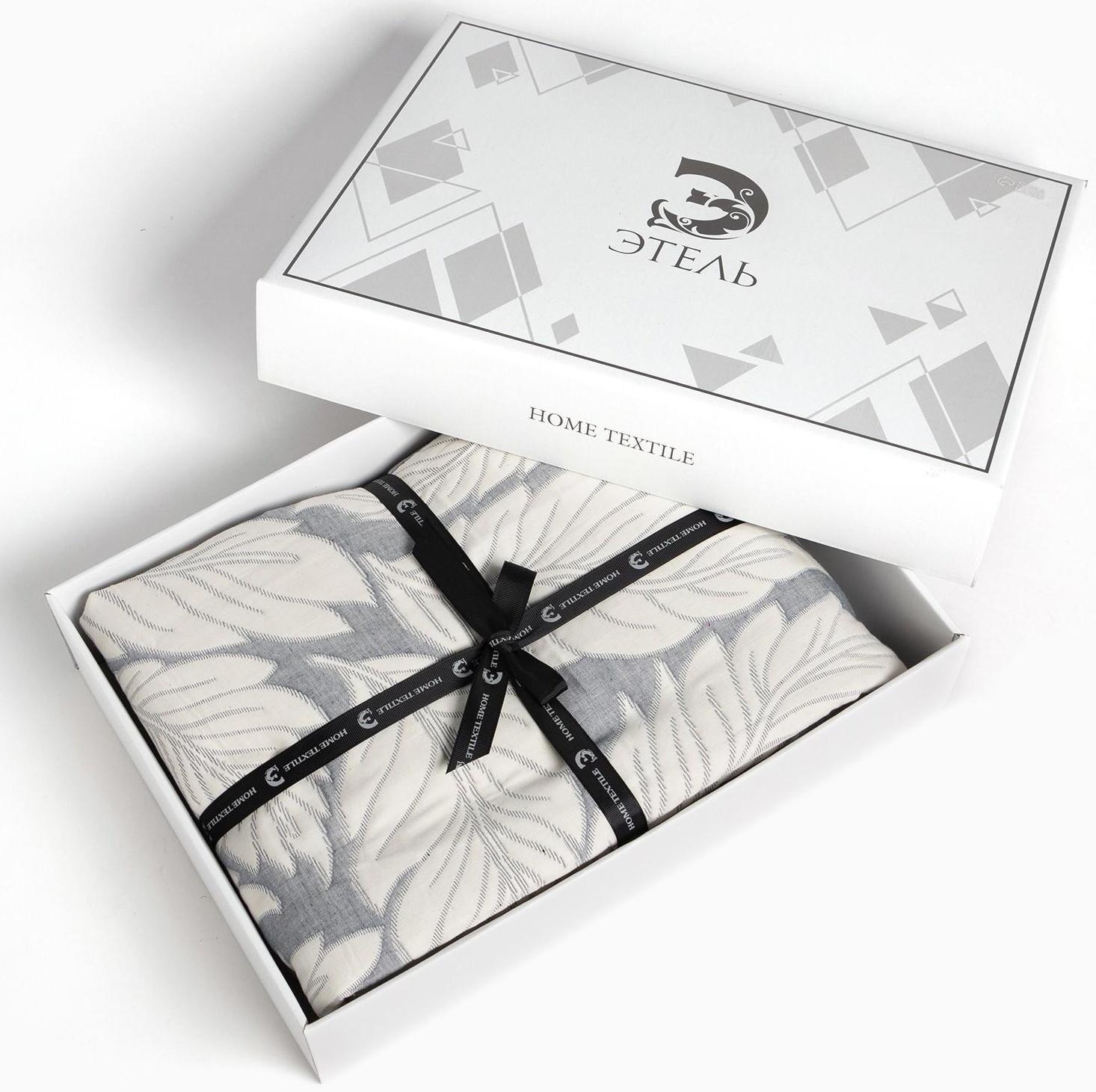 Покрывало хлопковое Этель «Листопад» 180х240±5 см, цвет синий, 100%хлопок, 300гр/м2