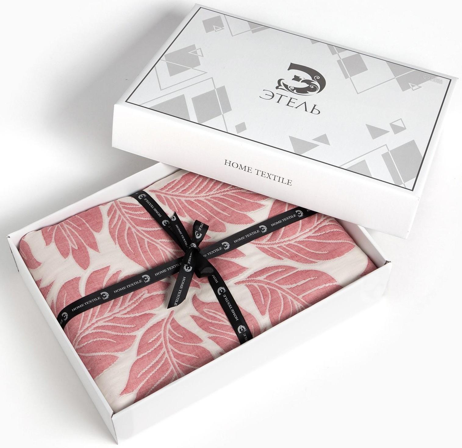 Покрывало хлопковое Этель «Листопад» 180х240±5 см, цвет розовый, 100%хлопок, 300гр/м2