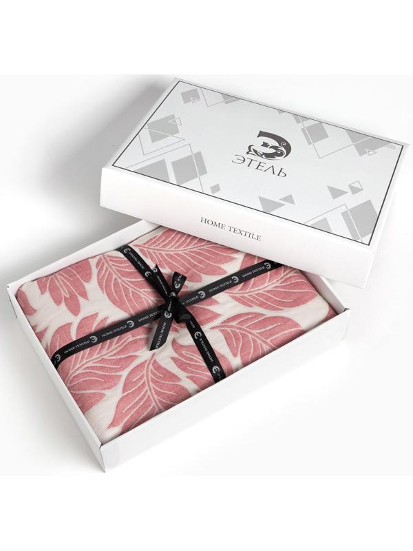 Покрывало хлопковое Этель «Листопад» 180х240±5 см, цвет розовый, 100%хлопок, 300гр/м2