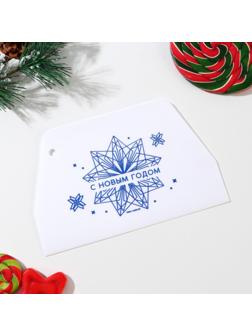 Кондитерский шпатель пластик «Снежинка», 12.2 х 0.2 х 19 см