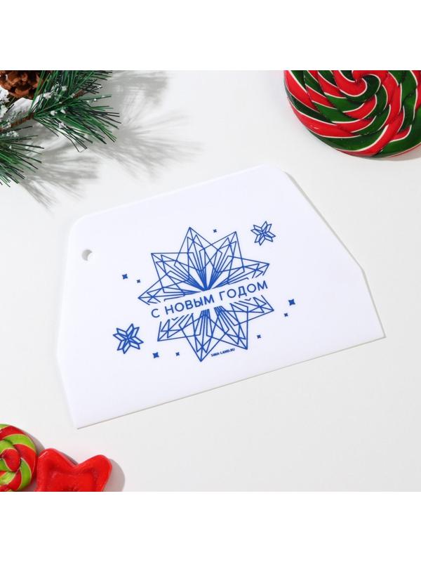 Кондитерский шпатель пластик «Снежинка», 12.2 х 0.2 х 19 см