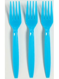 Вилка пластиковая, в наборе 6 штук, цвет голубой
