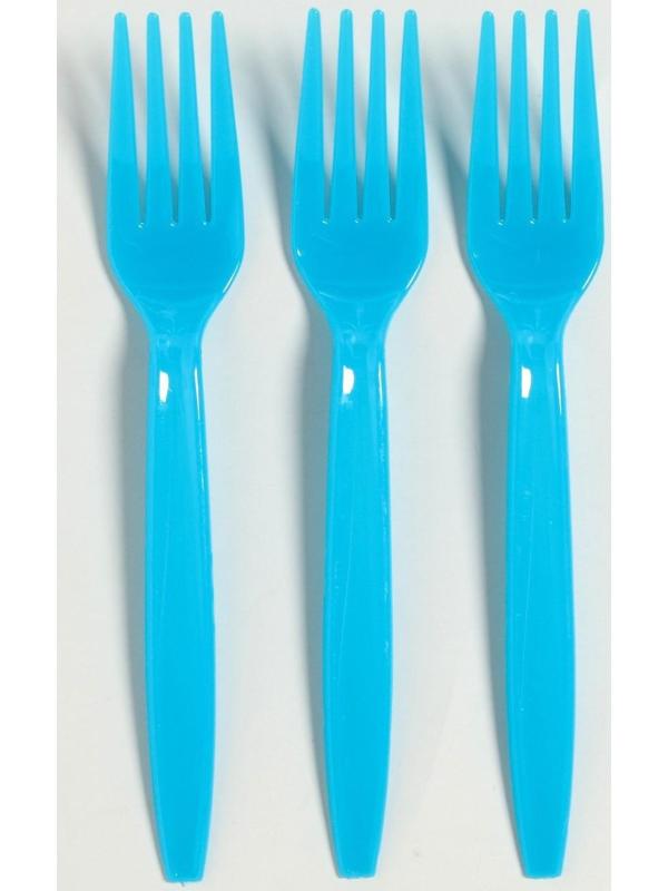 Вилка пластиковая, в наборе 6 штук, цвет голубой