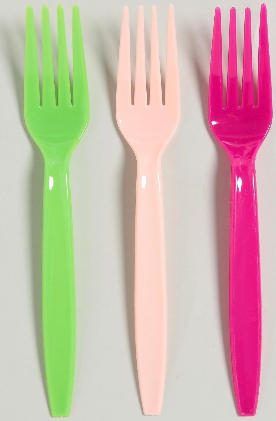 Вилка пластиковая, в наборе 6 штук, цвета МИКС