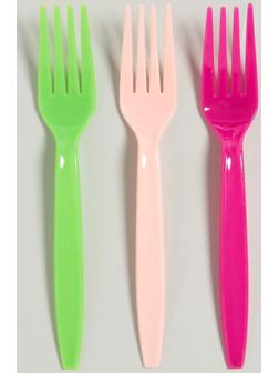 Вилка пластиковая, в наборе 6 штук, цвета МИКС