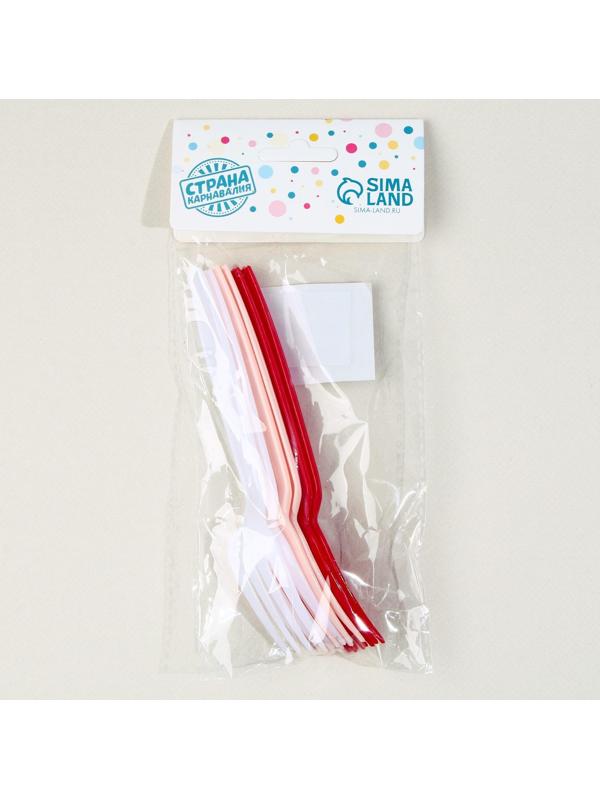 Вилка пластиковая, в наборе 6 штук, цвета МИКС