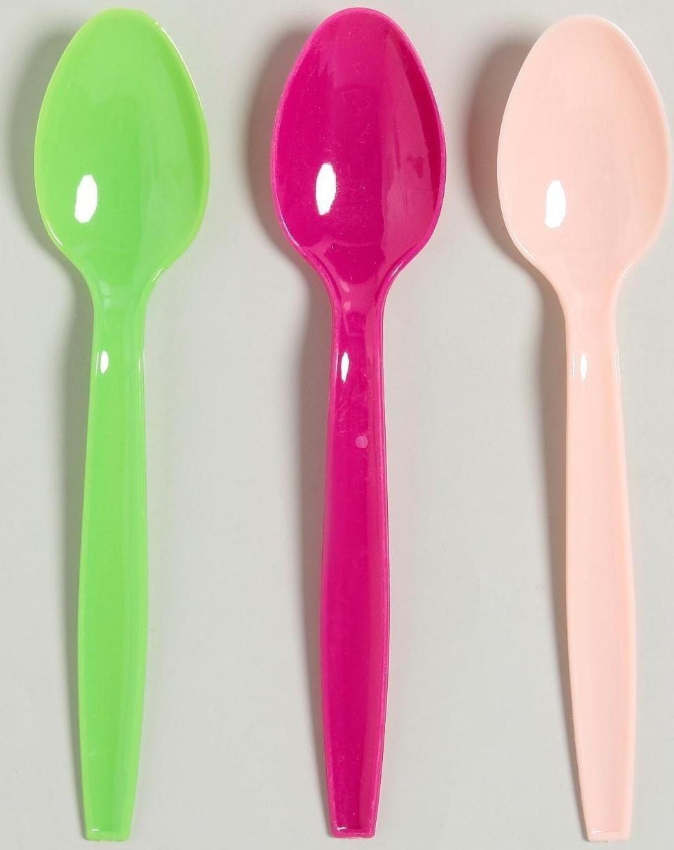 Ложка пластиковая, в наборе 6 штук, цвета МИКС