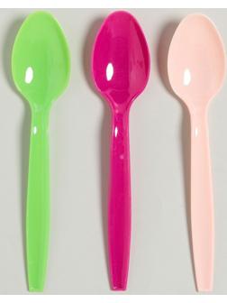 Ложка пластиковая, в наборе 6 штук, цвета МИКС