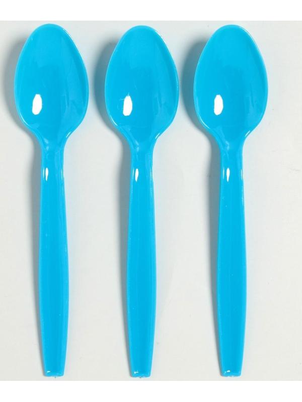 Ложка пластиковая, в наборе 6 штук, цвет голубой