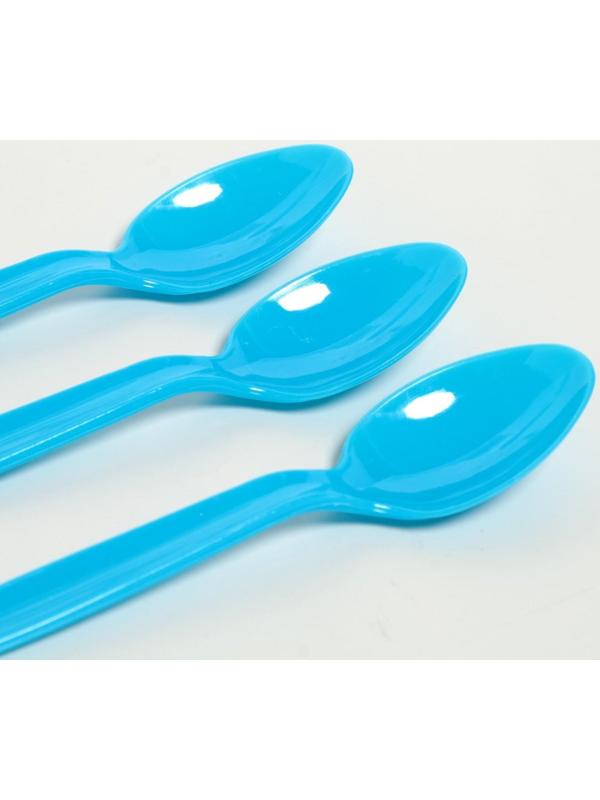 Ложка пластиковая, в наборе 6 штук, цвет голубой