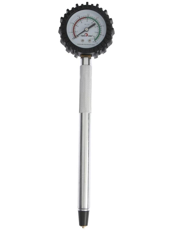 Прижимной компрессометр СЕРВИС КЛЮЧ ВАЗ 2110-12 75555, длинный, механический