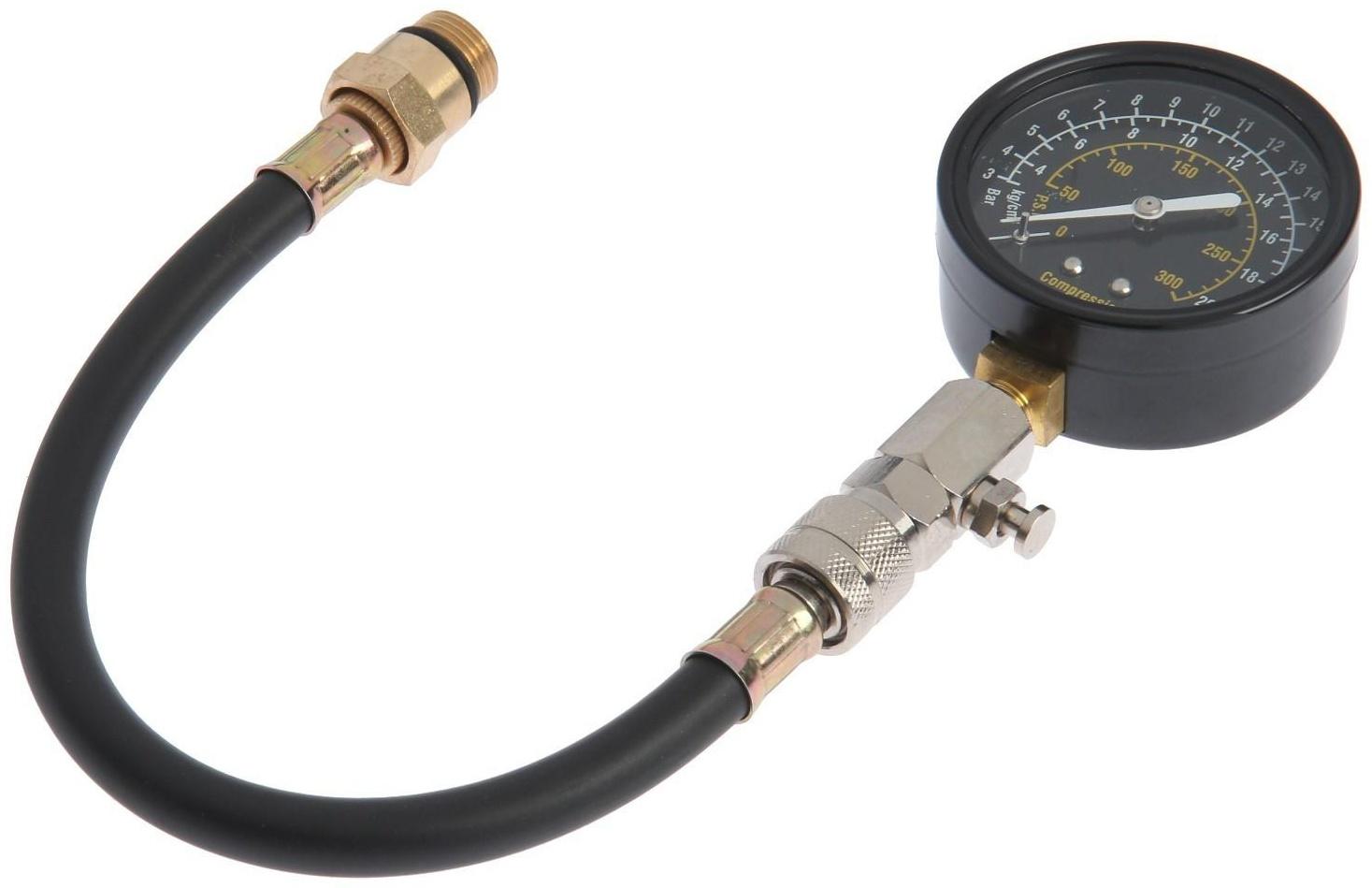 Компрессометр СЕРВИС КЛЮЧ, 77781, G-320 HD, с гибким шлангом, механический
