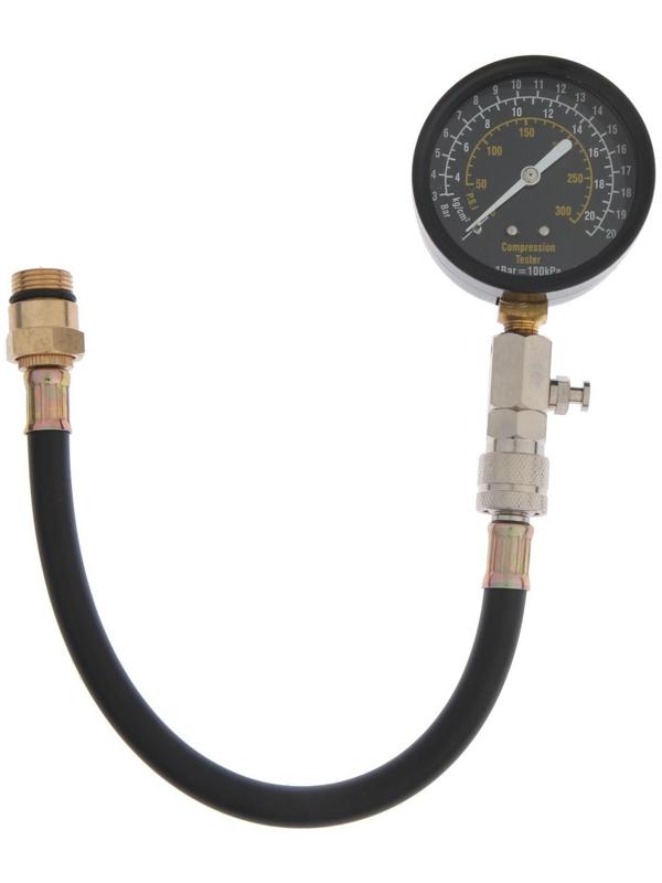 Компрессометр СЕРВИС КЛЮЧ, 77781, G-320 HD, с гибким шлангом, механический