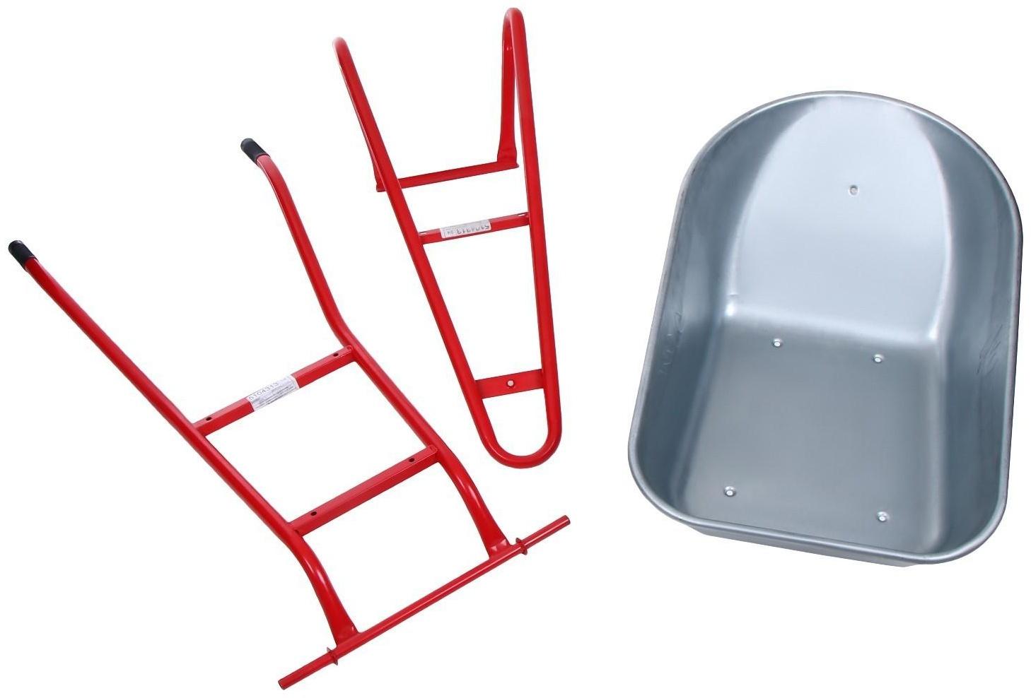 Тачка строительная, двухколёсная: груз/п 350 кг, объём 150 л, красные ручки