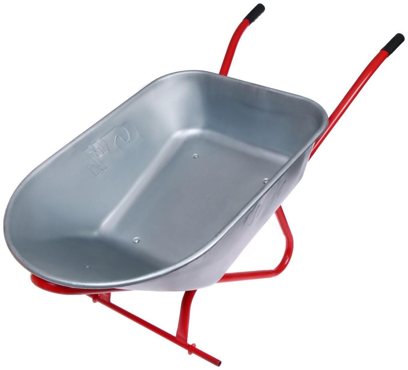 Тачка строительная, двухколёсная: груз/п 350 кг, объём 150 л, красные ручки