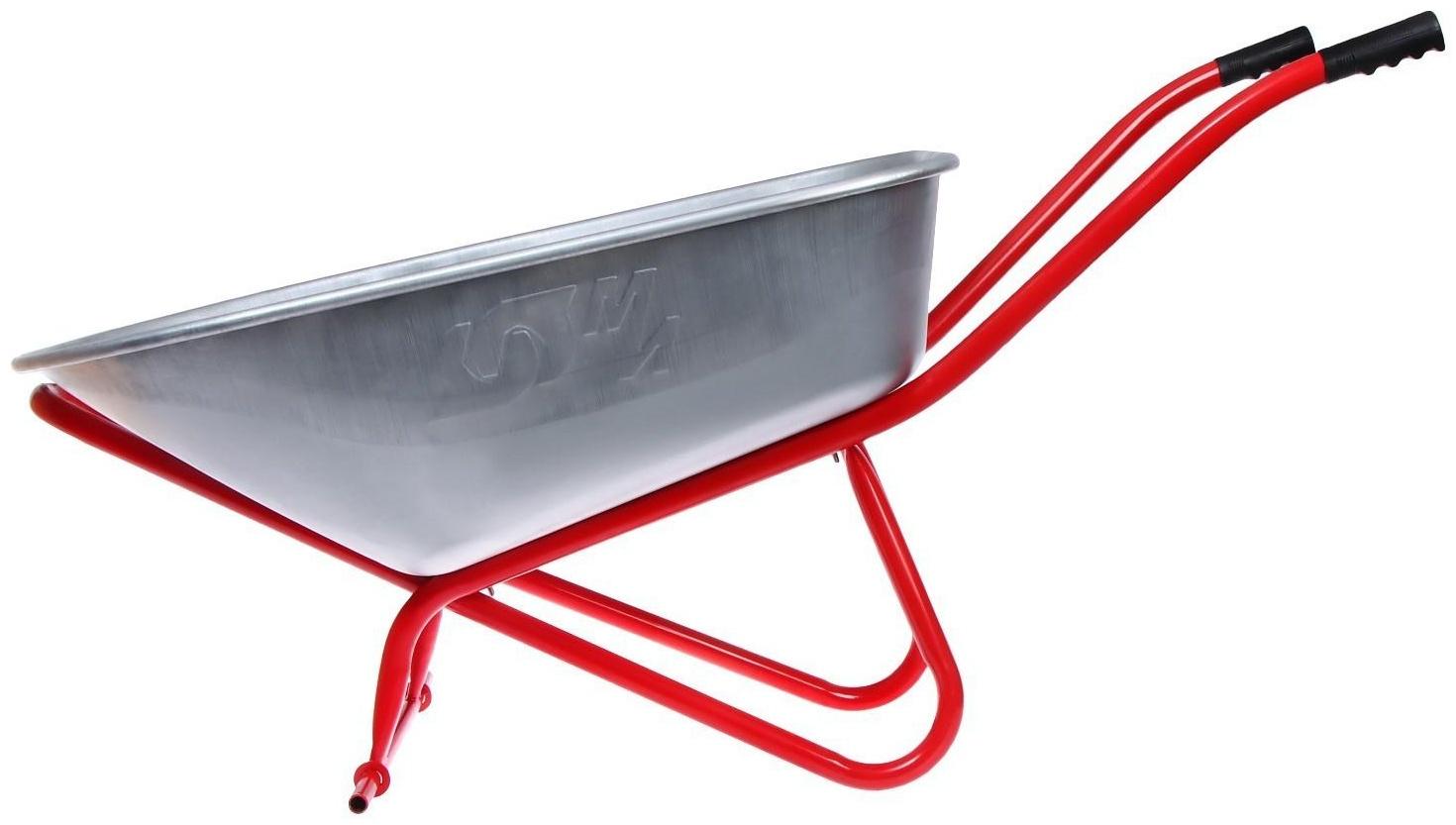 Тачка строительная, двухколёсная: груз/п 350 кг, объём 150 л, красные ручки