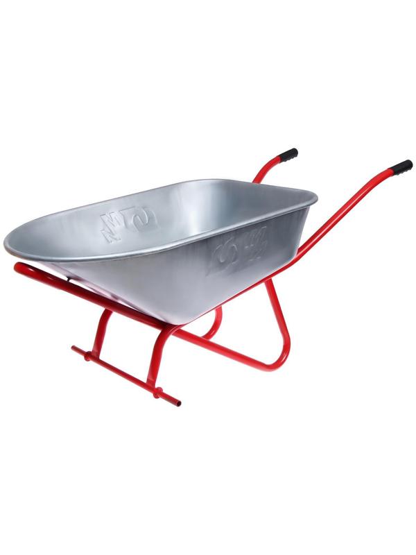 Тачка строительная, двухколёсная: груз/п 350 кг, объём 150 л, красные ручки