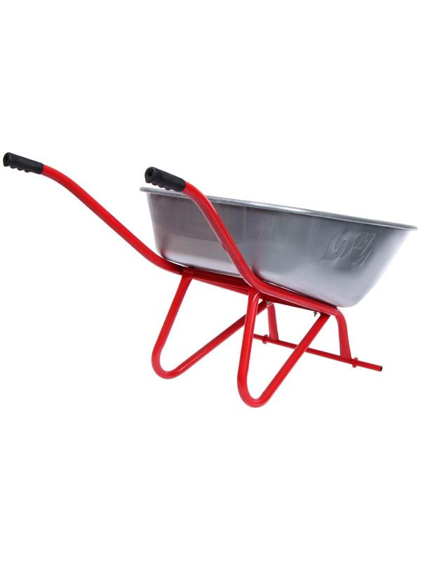 Тачка строительная, двухколёсная: груз/п 350 кг, объём 150 л, красные ручки