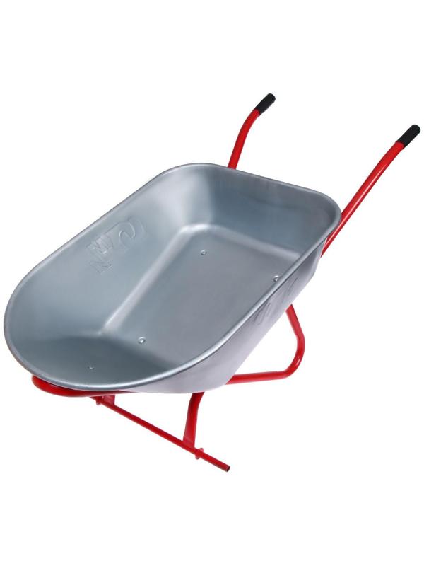 Тачка строительная, двухколёсная: груз/п 350 кг, объём 150 л, красные ручки