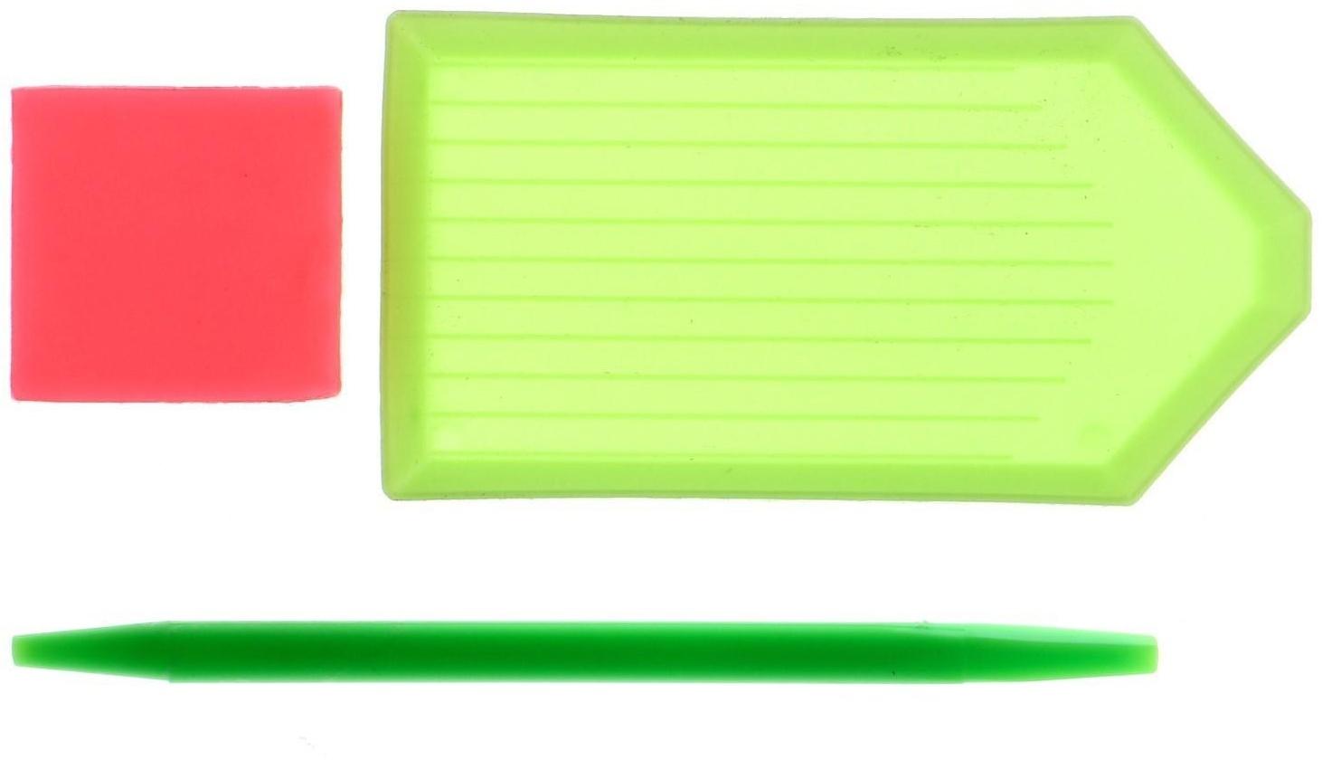 Алмазная мозаика со светящимися стразами «Котик в листьях» 20х30 см, на холсте