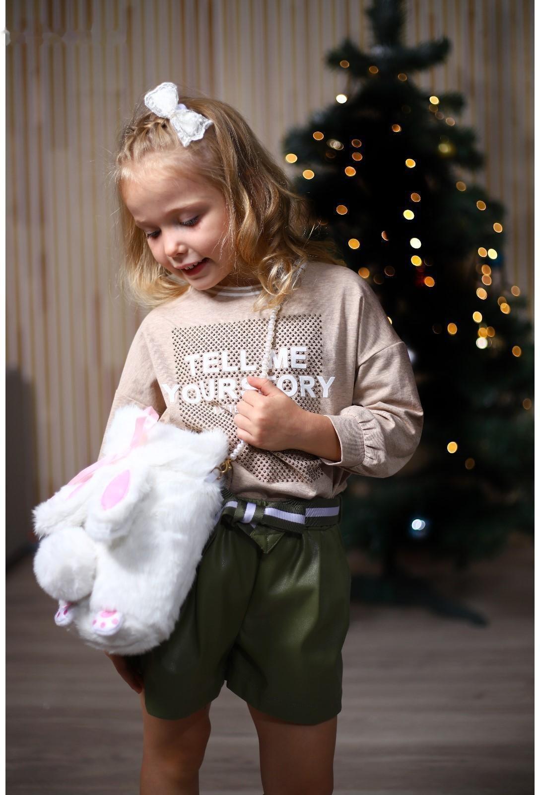 Сумка-мешок плюшевая детская «Зайка», 26х24 см