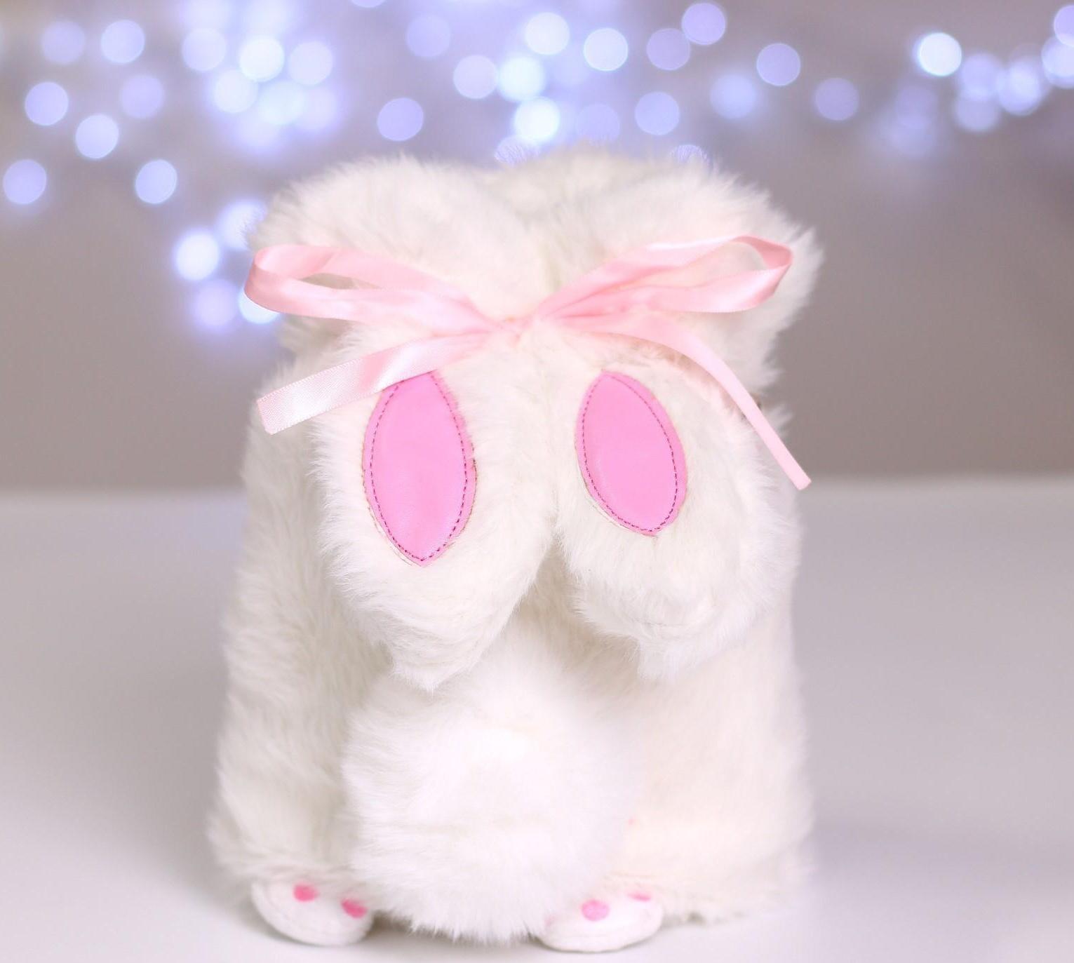 Сумка-мешок плюшевая детская «Зайка», 26х24 см