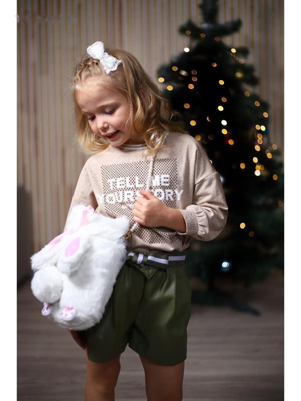 Сумка-мешок плюшевая детская «Зайка», 26х24 см