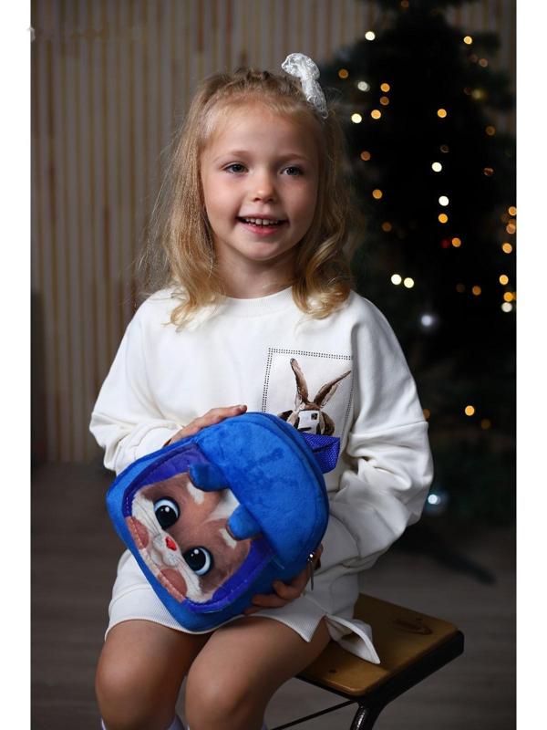 Рюкзак детский плюшевый «Зайчик», 22 х 17 см, с карманом