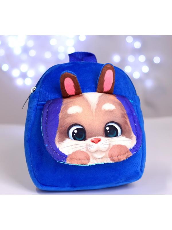 Рюкзак детский плюшевый «Зайчик», 22 х 17 см, с карманом