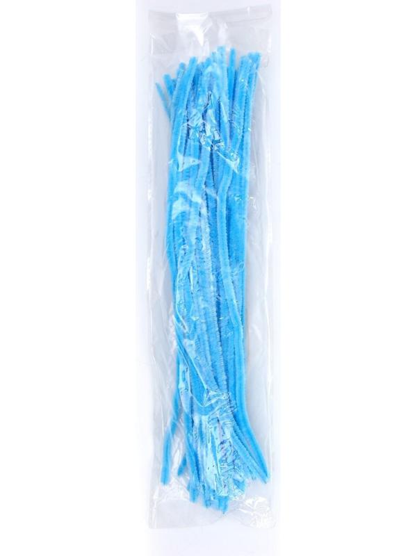 Проволока с ворсом для поделок и декора набор 50 шт., размер 1 шт. 30 × 0,6см, цввет светло-голубой