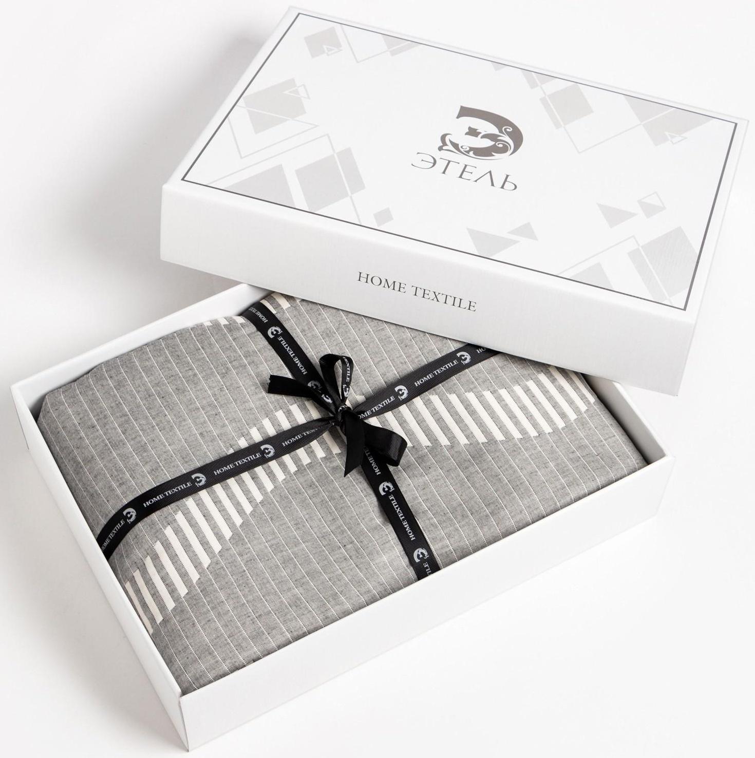 Покрывало хлопковое Этель «Волны» 200х240±5 см, цвет серый, 100%хлопок, 300гр/м2