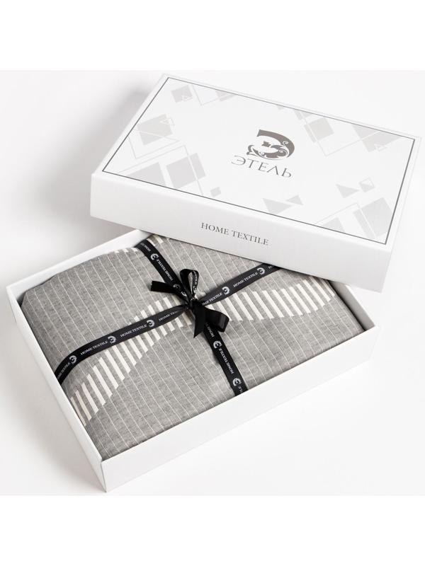 Покрывало хлопковое Этель «Волны» 200х240±5 см, цвет серый, 100%хлопок, 300гр/м2