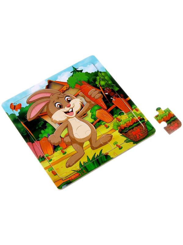 Детский деревянный пазл «Заяц» 15 × 15 × 0,6 см