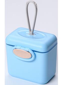 Контейнер для хранения детского питания 150 мл., с ложкой , цвет голубой