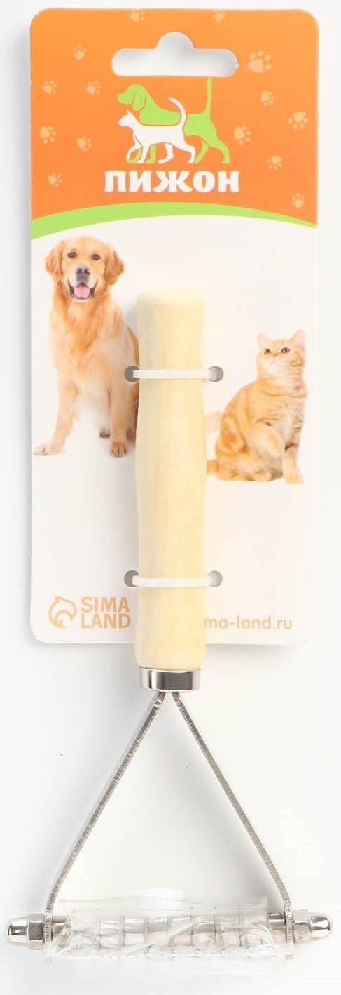 Колтунорез-грабли Wood, 9 лезвий, деревянная ручка