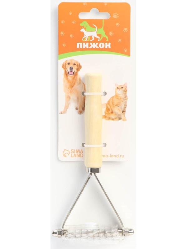 Колтунорез-грабли Wood, 9 лезвий, деревянная ручка