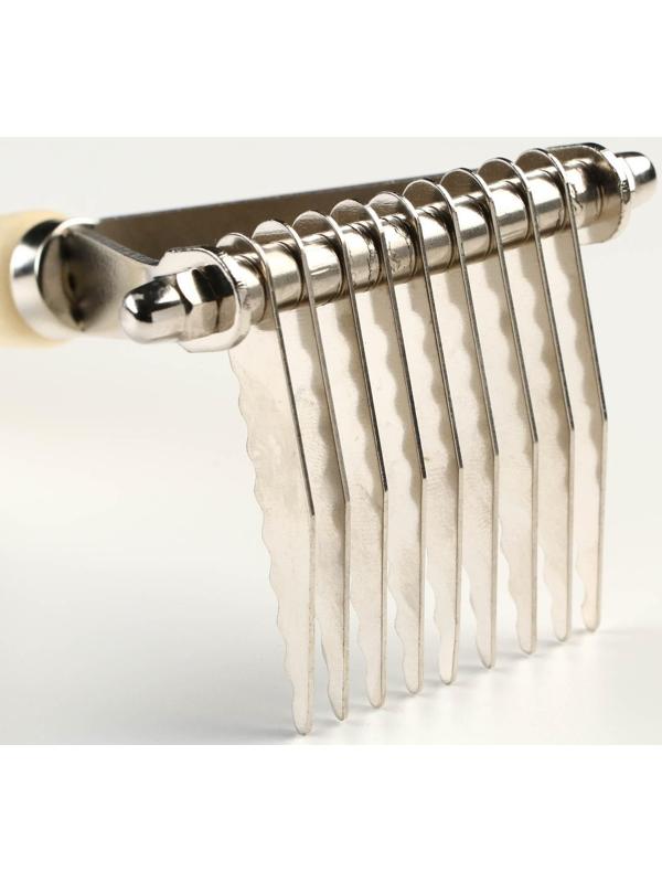 Колтунорез-грабли Wood, 9 лезвий, деревянная ручка