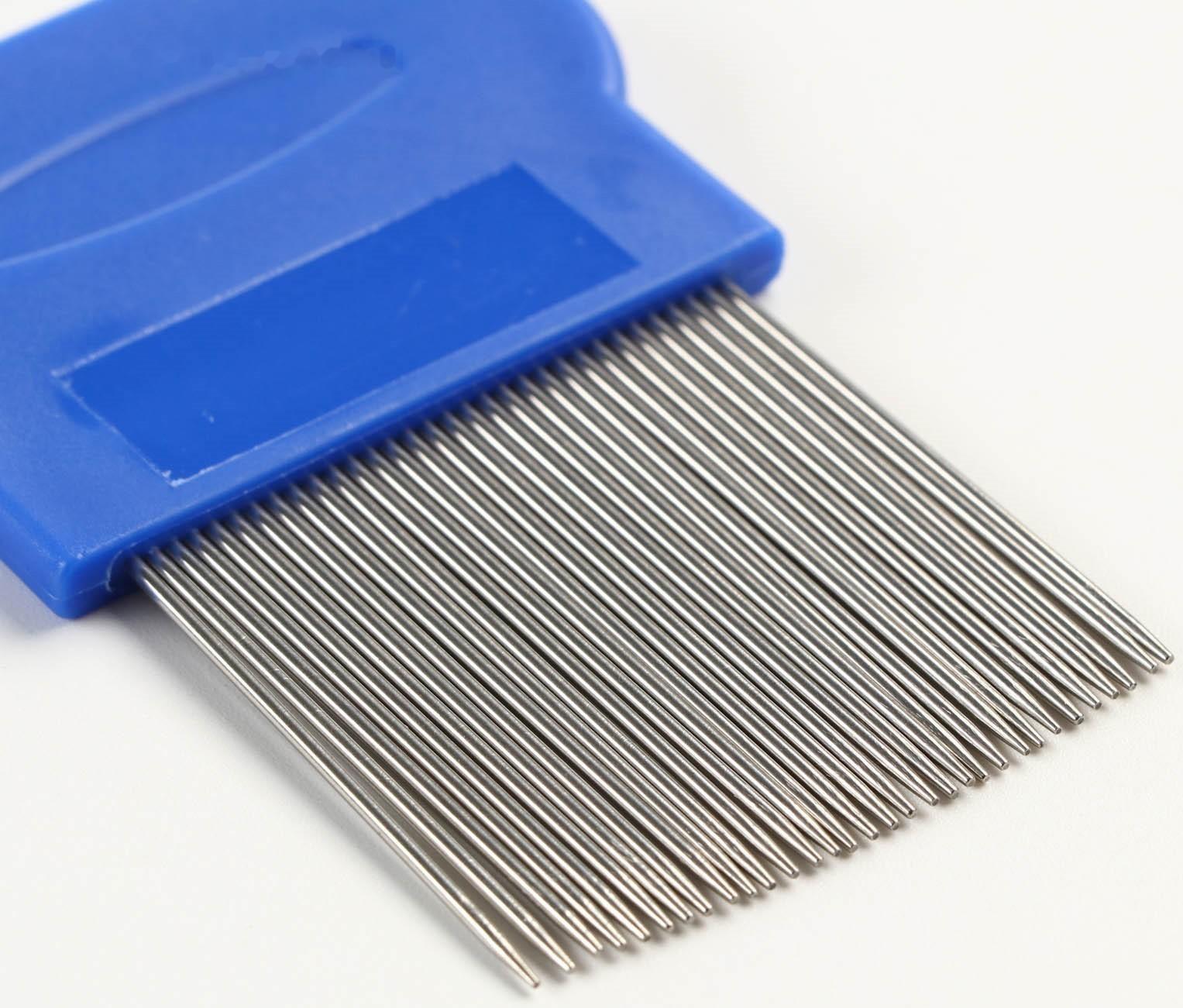 Набор из 2 расчесок-гребешков, с короткими и длинными зубьями, синий