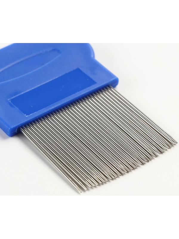 Набор из 2 расчесок-гребешков, с короткими и длинными зубьями, синий