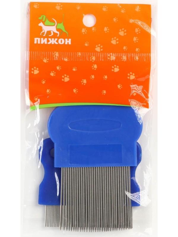 Набор из 2 расчесок-гребешков, с короткими и длинными зубьями, синий