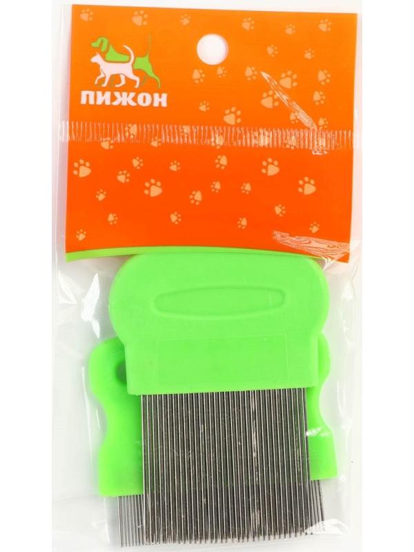 Набор из 2 расчесок-гребешков, с короткими и длинными зубьями, зелёный
